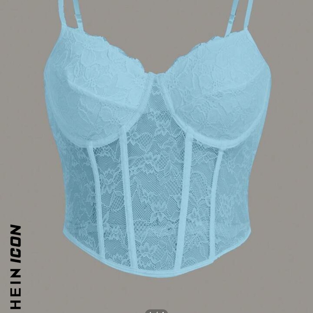Women's Lace Bustier - Light Blue